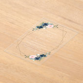 Blaue Navy Blumen, rosa Blume, Boho, Sweet 16 Acryleinladungen (Ablage )