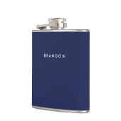 Blaue Navy-Flaschen für Männer mit Namen Flachmann (Links)
