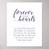 Blaue Navy für immer in unserem Herz-Hochzeitsseme Poster (Vorne)