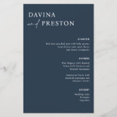 Blaue Navy Kalligrafie Script Moderne WEDD (Vorderseite)