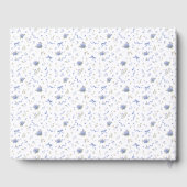 Blaue Navy-Minimal-Blumenmuster-Hochzeit Gästebuch (Rückseite)