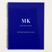 Blaue Navy-Name-Monogramm 2026 Planer (Vorderseite)
