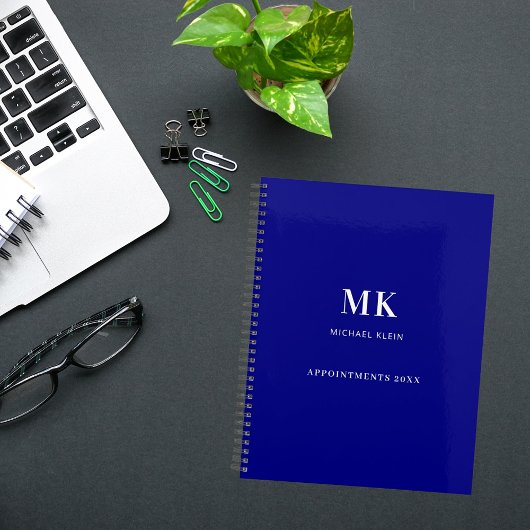 Blaue Navy-Name-Monogramm 2026 Planer