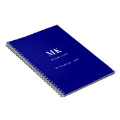 Blaue Navy-Name-Monogramm Notizblock (Rechte Seite)