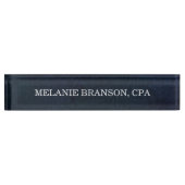 Blaue Navy Name Titel One Line Namensplakette (Vorderseite)