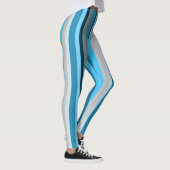 Blaue Navy Tan Vertikal gestreift Leggings (Rechts)