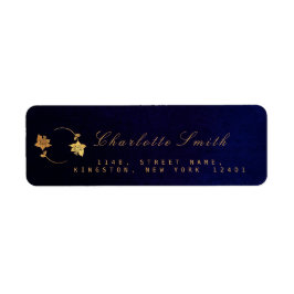 Blaue Navy Velvet Golden Foil Rücksendeadressen-Au
