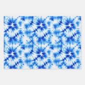 Blaue Navy White Strip Gefärbte Krawatte Geschenkpapier Set (Vorderseite 3)