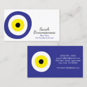 Blaue Navy Yellow Spiritual Evil Eye Bead Amulett Visitenkarte (Vorne/Hinten)