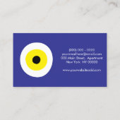Blaue Navy Yellow Spiritual Evil Eye Bead Amulett Visitenkarte (Rückseite)