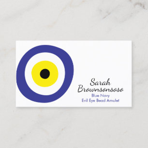 Blaue Navy Yellow Spiritual Evil Eye Bead Amulett Visitenkarte