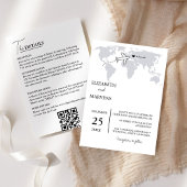 Blaue Navy-Zielreise in einer Hochzeit Einladung