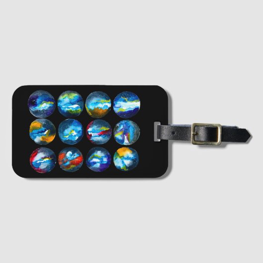 Blaue Nebel Gepäckanhänger (Vorderseite (Horizontal))