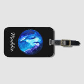 Blaue Nebel Gepäckanhänger (Vorderseite (Horizontal))