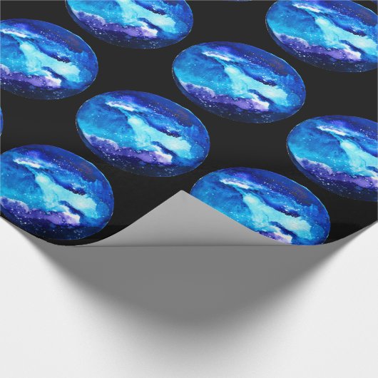 Blaue Nebel Geschenkpapier (Ecke)