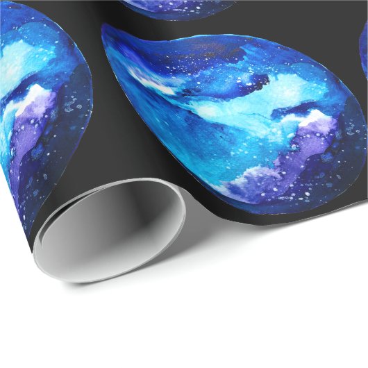 Blaue Nebel Geschenkpapier (Rolleneckpunkt)