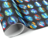 Blaue Nebel Geschenkpapier (Rolleneckpunkt)