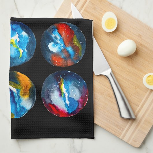 Blaue Nebel Geschirrtuch (Viertel Falte)