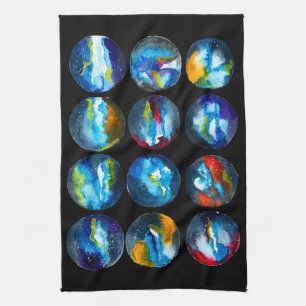 Blaue Nebel Geschirrtuch