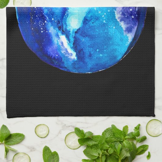 Blaue Nebel Geschirrtuch (Gefaltet)