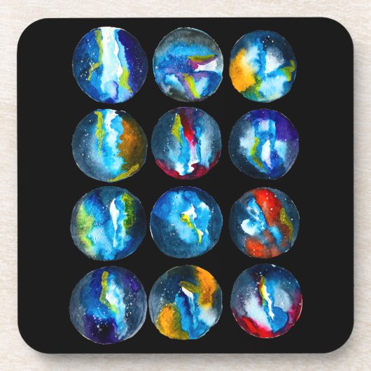 Blaue Nebel Getränkeuntersetzer (Vorderseite)