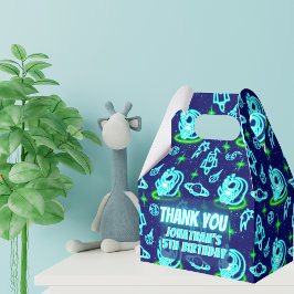 Blaue Nebel glühende Raumsonnenraketen Geschenkschachtel