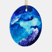 Blaue Nebel Keramik Ornament (Rechts)