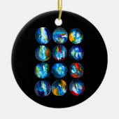 Blaue Nebel Keramik Ornament (Vorne)