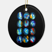 Blaue Nebel Keramik Ornament (Links)