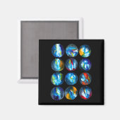 Blaue Nebel Magnet (Vorderseite/Rückseite)