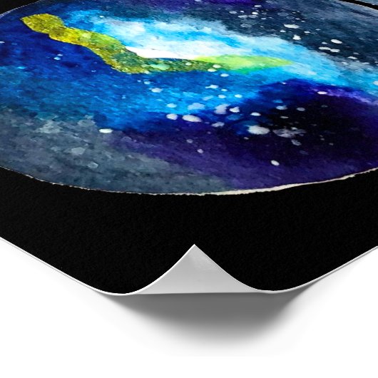 Blaue Nebel Poster (Ecke)