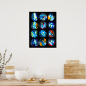 Blaue Nebel Poster (Küche)