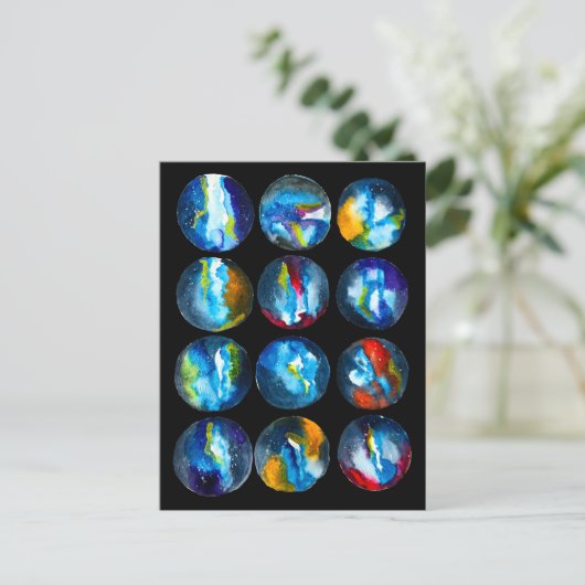 Blaue Nebel Postkarte (Stehend Vorderseite)