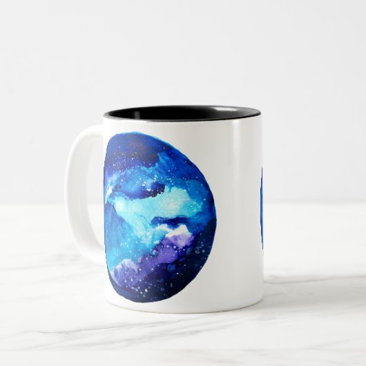 Blaue Nebel Zweifarbige Tasse (Vorderseite Links)