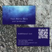 Blaue Nebula Individueller Text Moderner QR-Code Visitenkarte
