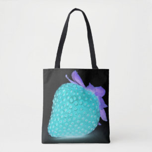 Blaue neon süße Erdbeere Tasche