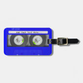 Blaue NeonKassette Gepäckanhänger (Vorderseite horizontal)