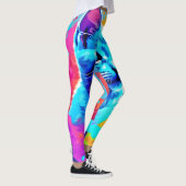 Blaue Neonkatze im Spritzer Leggings (Rechts)