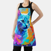 Blaue Neonkatze im Spritzer Schürze (InSitu)