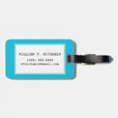 Blaue Neonstreifen der Weltkarte-| Gepäckanhänger (Rückseite horizontal)