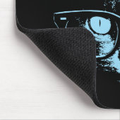 Blaue Nerd-Katze Mousepad (Ecke)