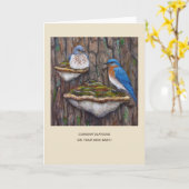 Blaue neue Babykarte Karte (Gelbe Blume)