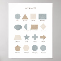 Blaue neutrale Formen pädagogische Dekoration im K