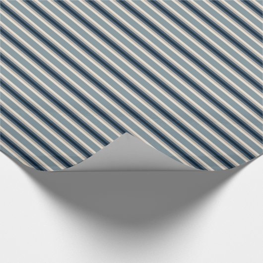 Blaue neutrale Streifen A Geschenkpapier (Ecke)