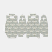 Blaue, neutrale Vogelkrane Art-Déco-Muster Geschenkschachtel (Ungefaltet)