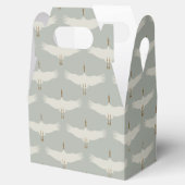 Blaue, neutrale Vogelkrane Art-Déco-Muster Geschenkschachtel (Geöffnet)