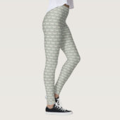 Blaue, neutrale Vogelkrane Art-Déco-Muster Leggings (Rechts)
