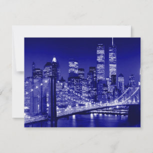 Blaue New Yorker Nacht Feiertagskarte