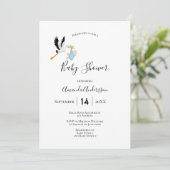 Blaue niedliche Babydusche Einladung (Stehend Vorderseite)