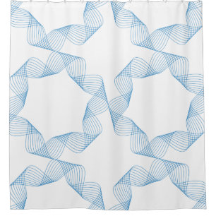 Blaue, niedliche, einfache, elegante geometrische duschvorhang